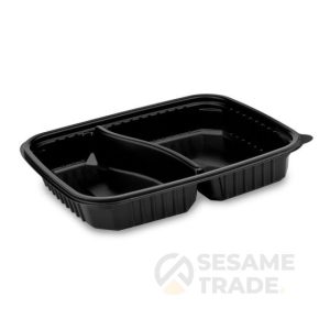 OVÁL PP KÉTRÉSZES 1200ML FEKETE 50/400DB